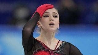 15歳ワリエワ、転倒しても別格178.92点！　2位に30点超大差、ROC2大会ぶり金メダル