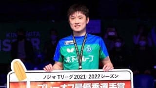 「水谷さんの姿を見て学んできた」張本智和、大一番制す活躍でMVPに＜卓球・Tリーグ男子ファイナル＞