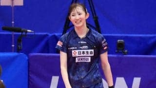 早田ひな「優勝を狙っている」石川佳純下し4強入り＜卓球・LION CUP TOP32＞