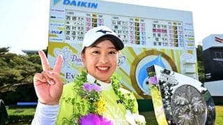 初Vの20歳西郷真央、会見中届いたジャンボ尾崎からの祝福「プロでもゴルフ頭脳はTOP」