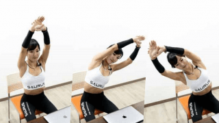 【お腹痩せストレッチ】体を左右に動かすだけ！座ったままでOK