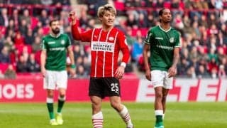 日本代表返り咲きを狙う堂安律のゴールが｢凄い｣!!キレキレの動きで｢今季9得点目｣!PSVの大勝に貢献…利き足とは逆で決めた｢圧巻のゴール｣