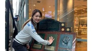 三ヶ島かな、ウッズ＆長嶋茂雄らの仲間入り　宮崎で手形展示「私で大丈夫かな（笑）」