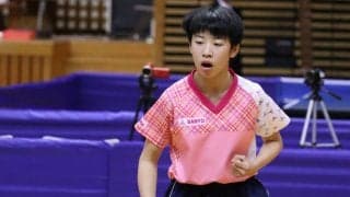 山陽学園中、明徳義塾中に完勝で決勝進出　女子1位トーナメント準決勝＜全国中学選抜卓球大会＞