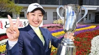 西郷真央、3月での2勝目に「早めに挙げることができてホッとしています」