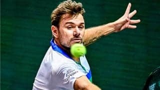 元3位ワウリンカ 会場で練習