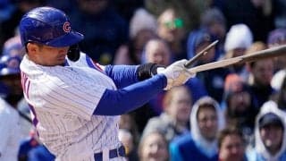 【MLB】鈴木誠也、バット折りながらメジャー初タイムリー　犠飛から2打席連続打点で存在感