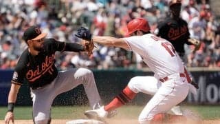 【MLB】大谷翔平、オールドスタイルで痛恨の二盗失敗　タイミングセーフも足が離れる