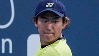 ネット際転倒の西岡、初戦敗退