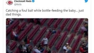 MLBの内野席で生まれた超美技に米絶賛、理由は哺乳瓶　再生210万超「年間最高お父さん」