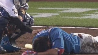 ハム野村、顔面付近に死球を受け倒れ込む　負傷交代に騒然…オリ山岡は危険球退場