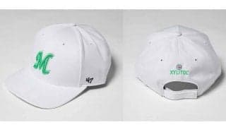 ロッテ「キシリトールコラボキャップ」着用　29日阪神戦の試合前練習で