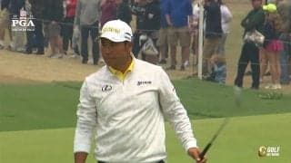 【動画】松山英樹、2番ではラフからの技ありショットでバーディ奪取　全米プロ最終日ハイライト