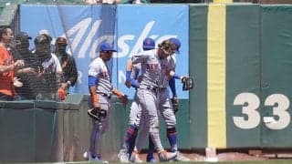 【MLB】フェンス凹む“顔面大激突”が「エグい」　ファンは賛否「素晴らしい」「脳震盪確実」