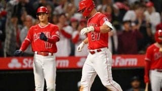 【MLB】トラウトが13号逆転2ラン…中堅越えの特大弾にスタンド熱狂、大谷翔平と大喜び
