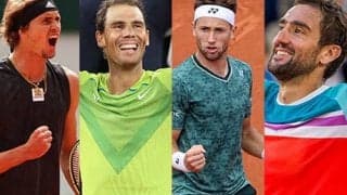  ナダルら全仏男子4強出揃う 