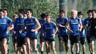 日本代表がチュニジア戦に向けてトレーニング！ 離脱の上田綺世に中山雄太がケガ、柴崎岳はコロナ再検査で欠席