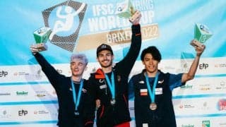 復帰戦の楢崎智亜が男子3位【ボルダリングW杯2022第5戦 ブリクセン大会】