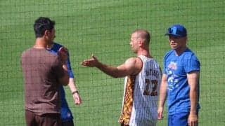 【MLB】ダルビッシュと鈴木誠也が再会　元鷹右腕交えて談笑するも、初対決はお預け