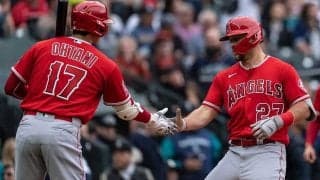 主砲トラウト、152kmシンカーを捉えた逆方向2ランに米驚き「彼のスイングは芸術」