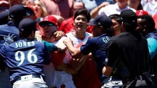 【MLB】大谷翔平の出場試合で大乱闘　第3打席は弾丸172キロ右直、右翼手落とすもアウトに