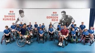 国枝慎吾、リードがイギリスで次世代車いすテニス選手のクリニックに参加