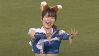 屋外で汗キラリ…“きつねチア”が「めちゃかわいい」　静岡進出にファン興奮