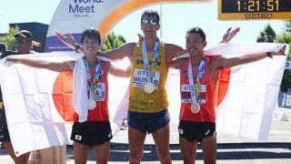 世界陸上で日本勢メダル1号！　20km競歩金・山西利和「薄氷の勝利」、銀・池田向希に競り勝つ