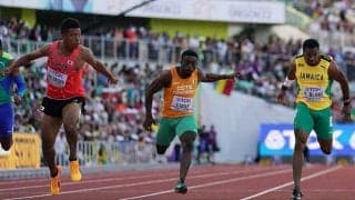 サニブラウン、準決は10秒05の組3着　世界の強豪相手に大接戦、予選9秒98から連日レース【世界陸上】
