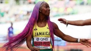 走りも髪色も「衝撃」　100m女王フレイザープライス予選10秒87　東京五輪は黄、今大会は紫【世界陸上】