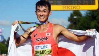 35km競歩の1秒差銀メダル・川野将虎が感謝「日本の歴代の先輩が繋いでくれたおかげ」【世界陸上】