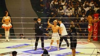 【RIZIN.37】元ホストYUSHI、“アゲアゲ”入場から覇留樹を圧倒　「王子様対決」を一本勝ちで制す