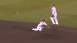 這いつくばっても「正確な送球」　苦笑いの“珍美技”は「さすがプロ」