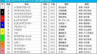 【レパードS／枠順】タイセイドレフォンは2年連続3着の2枠　人気一角は条件合致で“100％”の好枠に