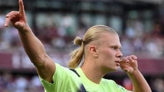 ハーランドがアグエロ以来のPLデビュー戦2ゴール！　後継者にふさわしい船出に