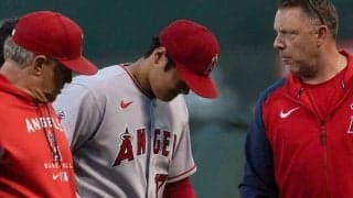 【MLB】大谷翔平は「明らかに痛そう」　悶絶直後の“完璧送球”に地元放送局「信じられない」