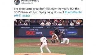 韓国野球の超豪快バット投げが再生240万超で話題　米国も衝撃「バットの速度知りたい」