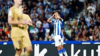 3万回再生！ 久保建英の「バルサ戦、決定機動画」に「まじで惜しい」の声が続出！ 相手GKの弾いたボールに詰めた「左足ボレーシュート」！