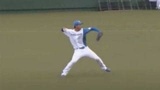 ぐんぐん伸びた“レーザー”が「とんでもない」　爆肩ノーバンに「俺いま何を見た？」