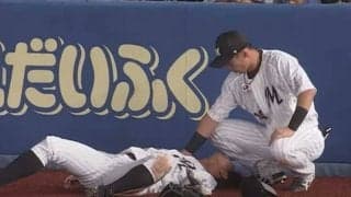 ロッテ福田秀平は「左肩関節前方脱臼」と診断　24日の西武戦でフェンスに激突し負傷交代