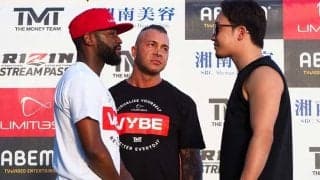 朝倉未来「メイウェザーの顔面に一撃入れたい」　ハワイ会見で豪語、対面で一触即発も