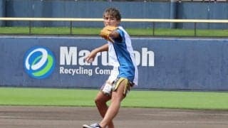 現役K-1王者・軍司泰斗さんがストライク始球式　鎌ケ谷の日本ハム2軍戦で登板