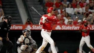 【MLB】「正真正銘のミサイル」　大谷翔平、角度19度の“超低空弾”が「速すぎて見えない」