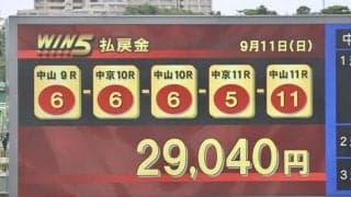 WIN5は2万9040円の払戻し