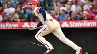 【MLB】大谷翔平、幸運のポテン二塁打に笑顔　左翼手が打球を見失う、逆転劇を演出