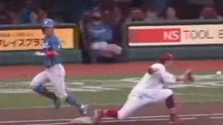 遊ゴロで“余裕セーフ”が「何じゃこりゃ」　爆速すぎて「相手チームの絶望感すごい」