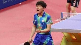 日本男子が白星発進！　イランに3-0、張本智和は格下153位に苦戦も…逆転に雄叫び【世界卓球】