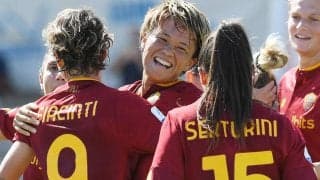 ローマDF南萌華がCL予選で後方から飛び込みヘディング弾！ 勝利後にはロッカールームで熱唱！ 