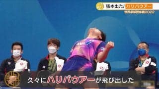 【世界卓球】張本出た！ハリバウアー 香港のエースを圧倒