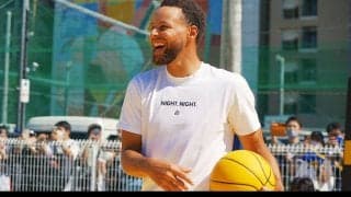 【NBA】ステフィン・カリーが東京・天王洲のカリー・コートでダンク失敗！